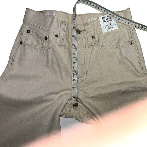 NWT J.Crew Mid-Rise Classic Straight 90's Jeans Natural Ecru Beige Women Tall 25 - Picture 5 of 9